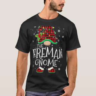 Fireman Gnome Red Pset Matching Family Kerstmis T-shirt