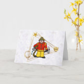 Fireman Golden Triangle-kerstkaart Kaart (Gele Bloem)
