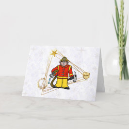 Fireman Golden Triangle-kerstkaart Kaart