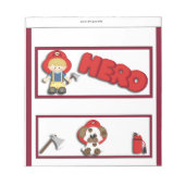 Fireman Hero Kinder Snoep Bar Wrapper Party Favor Notitieblok (Voorkant)