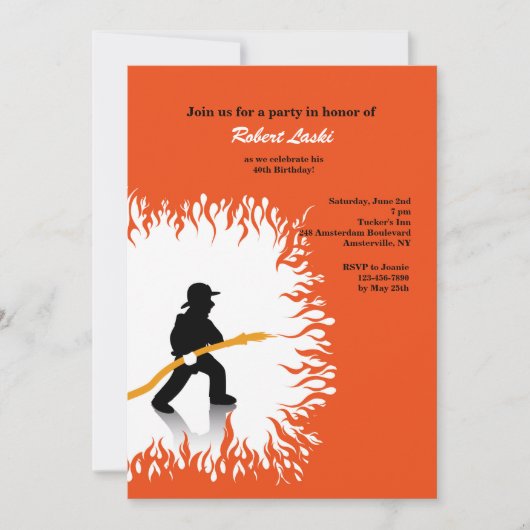 Fireman Invitation Kaart (Voorkant)