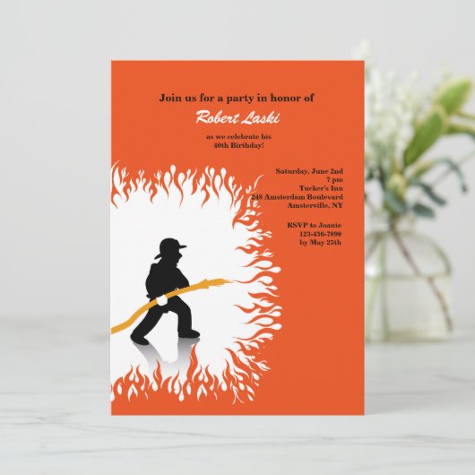 Fireman Invitation Kaart (Staand voorkant)