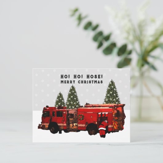 Fireman Kerstmis Briefkaart (Staand voorkant)