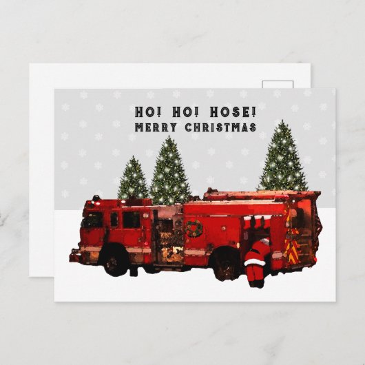 Fireman Kerstmis Briefkaart (Voorkant / Achterkant)