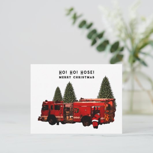 Fireman Kerstmis Briefkaart (Staand voorkant)