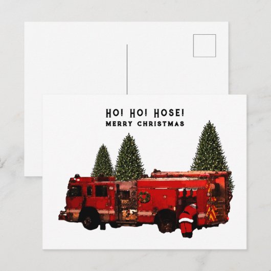 Fireman Kerstmis Briefkaart (Voorkant / Achterkant)