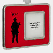 Fireman-kerstversiering Verzilverd Omlijst Ornament (Rechts)