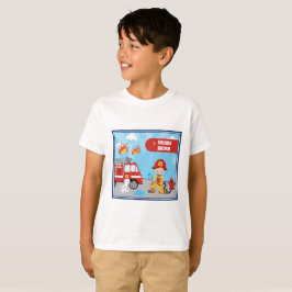 Fireman met voornaam, de Cartoon van Little Boy T-shirt