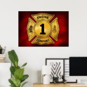 Fireman - Motor Company 1 Poster (Thuiskantoor)