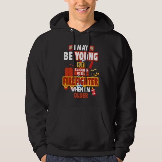 Fireman Outfit Idea For Kids & Boys Firefighter Co Hoodie (Voorkant)