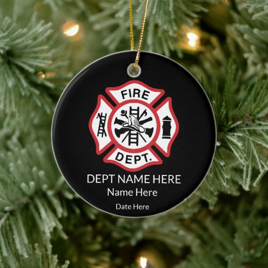 Fireman Personalized Firefighter Keramisch Ornament (Boom)
