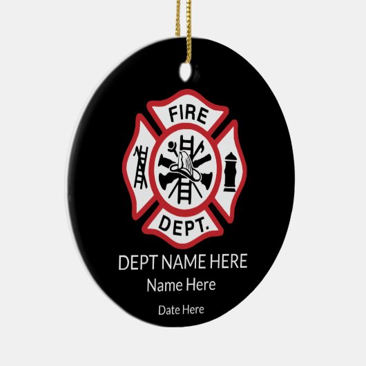 Fireman Personalized Firefighter Keramisch Ornament (Rechts)
