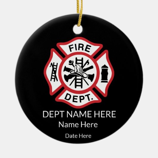 Fireman Personalized Firefighter Keramisch Ornament (Voorkant)