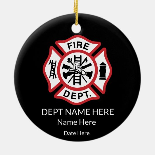 Fireman Personalized Firefighter Keramisch Ornament (Achterkant)