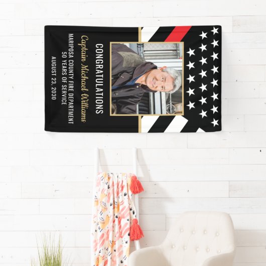 Fireman Photo Red Line Flag Firefighter Retirement Spandoek (Insitu)