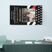 Fireman Photo Red Line Flag Firefighter Retirement Spandoek (Beurs)