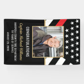 Fireman Photo Red Line Flag Firefighter Retirement Spandoek (Horizontaal)