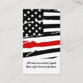 Fireman Prayer Firefighter Thin Red Line Visitekaartje (Achterkant)