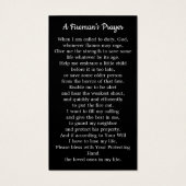 Fireman Prayer Memorial Firefighter Funeral Kaart (Achterkant)