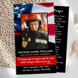 Fireman Prayer Memorial Firefighter Funeral Kaart