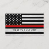 Fireman Prayer Thin Red Line Firefighter Visitekaartje (Achterkant)