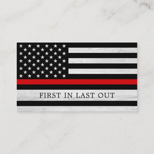 Fireman Prayer Thin Red Line Firefighter Visitekaartje (Achterkant)