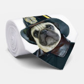 Fireman Pug necktie Stropdas (Opgerold)