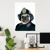 Fireman Pug poster (Thuiskantoor)