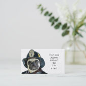Fireman Pug visitekaartjes (Staand voorkant)