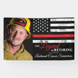 Fireman Retirement Photo Red Line Flag Firefighter Spandoek