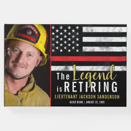 Fireman Retirement Thin Red Line Firefighter Foto Gastenboek