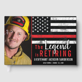 Fireman Retirement Thin Red Line Firefighter Foto Gastenboek