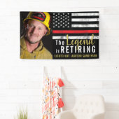 Fireman Retirement Thin Red Line Firefighter Foto Spandoek (Insitu)