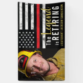 Fireman Retirement Thin Red Line Firefighter Foto Spandoek (Verticaal)