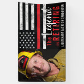 Fireman Retirement Thin Red Line Firefighter Foto Spandoek (Verticaal)
