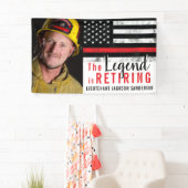 Fireman Retirement Thin Red Line Firefighter Foto Spandoek (Insitu)