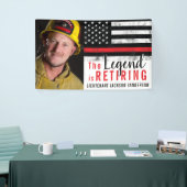 Fireman Retirement Thin Red Line Firefighter Foto Spandoek (Beurs)