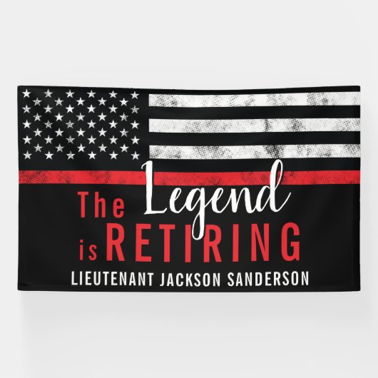 Fireman Retirement Thin Red Line Firefighter Spandoek (Horizontaal)