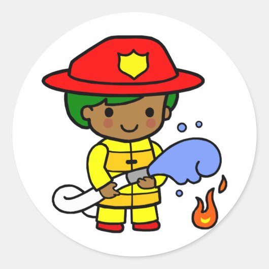 Fireman Ronde Sticker (Voorkant)