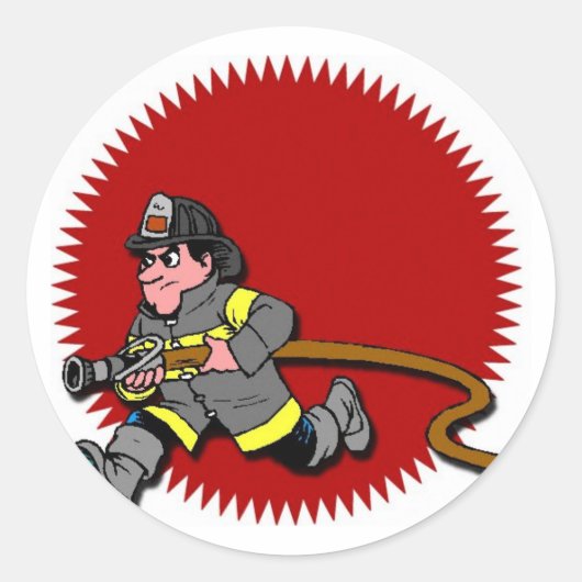 Fireman Ronde Sticker (Voorkant)