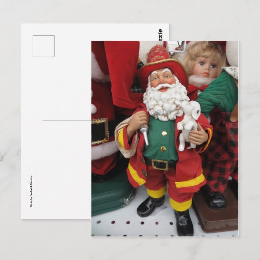 Fireman Santa Briefkaart (Voorkant / Achterkant)