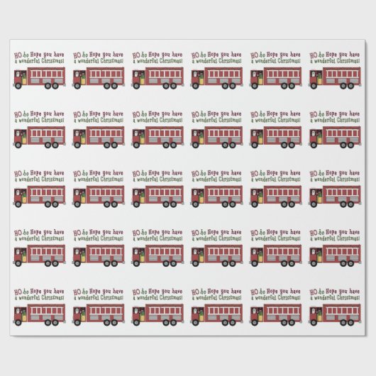 Fireman Santa Holiday-verpakkingspapier Cadeaupapier (Vlak)