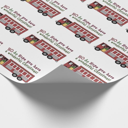 Fireman Santa Holiday-verpakkingspapier Cadeaupapier (Hoek)