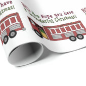 Fireman Santa Holiday-verpakkingspapier Cadeaupapier (Rol Hoek)