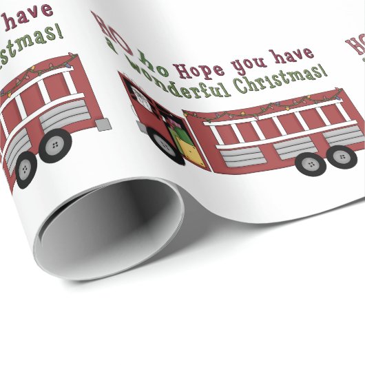 Fireman Santa Holiday-verpakkingspapier Cadeaupapier (Rol Hoek)