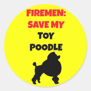 Fireman Save My Speelgoed Poodle Ronde Sticker