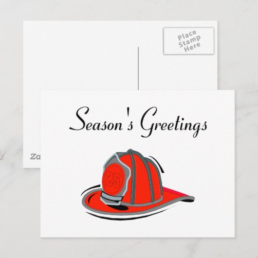 Fireman Seasons Groeten Feestdagenkaart (Voorkant / Achterkant)