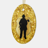 Fireman Silhouette-kerstversiering Keramisch Ornament (Links)