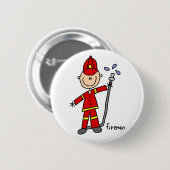 Fireman Stick Figuur Button (Voorkant /achterkant)