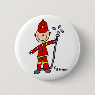 Fireman Stick Figuur Button